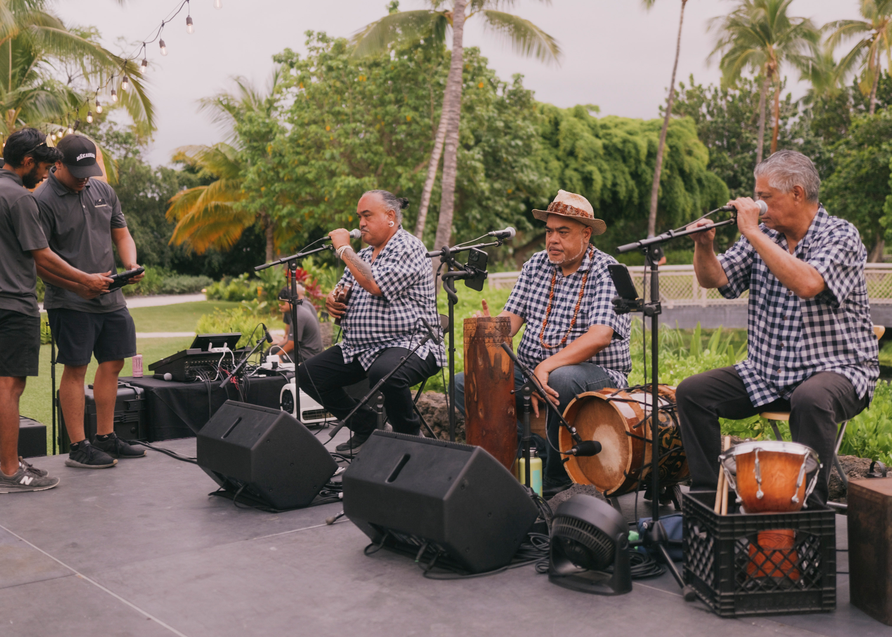Production crew managing a live event setup — Audio Specialist Hawaii